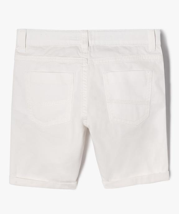 Bermuda en twill avec revers cousus garçon vue3 - GEMO 4G GARCON - GEMO