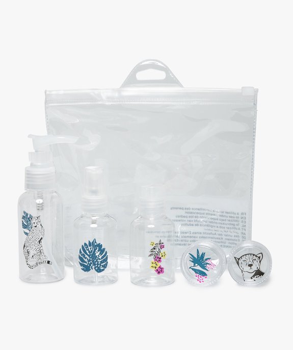Kit de voyage avec flacons et pots en trousse (6 pièces) vue1 - GEMO (ACCESS) - GEMO