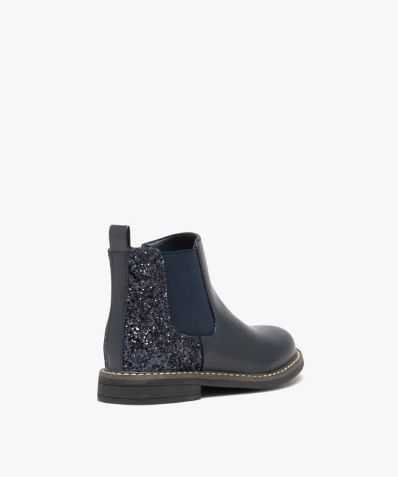 Boots fille unies style Chelsea à strass vue4 - GEMO (ENFANT) - GEMO