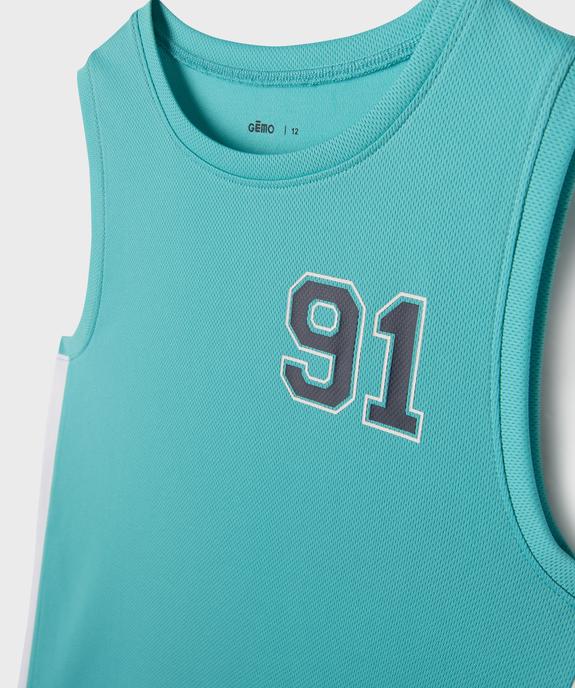 Débardeur de sport avec inscription 91 garçon vue2 - GEMO (JUNIOR) - GEMO