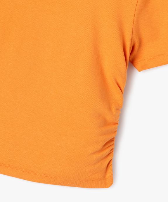 Tee-shirt manches courtes crop top à fronces fille vue6 - GEMO 4G FILLE - GEMO