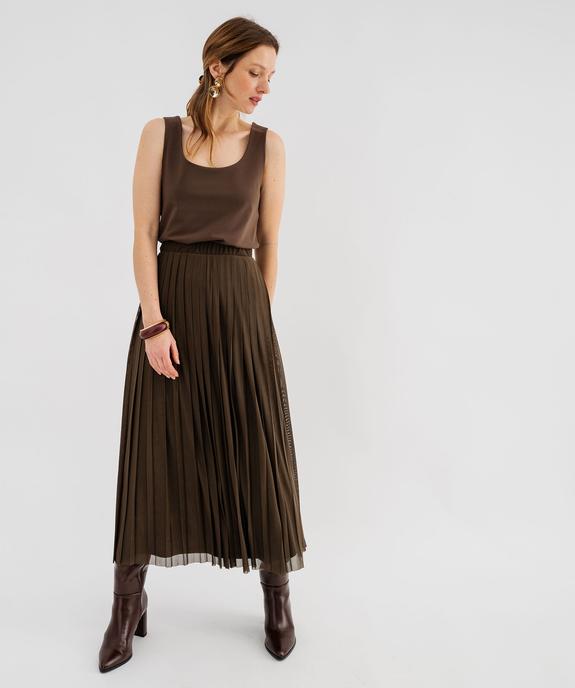 Débardeur à larges bretelles et col carré en microfibre femme vue4 - GEMO(FEMME PAP) - GEMO