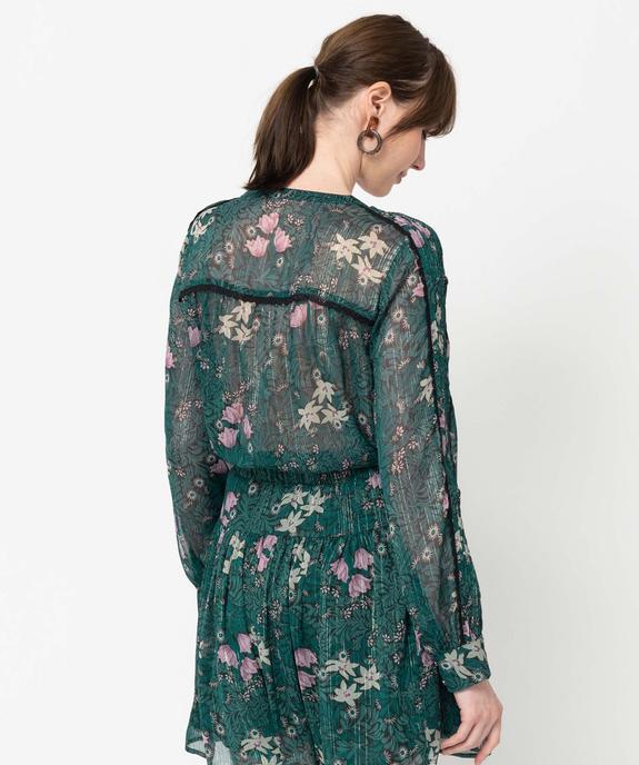 Blouse femme en voile à manches longues vue3 - GEMO(FEMME PAP) - GEMO
