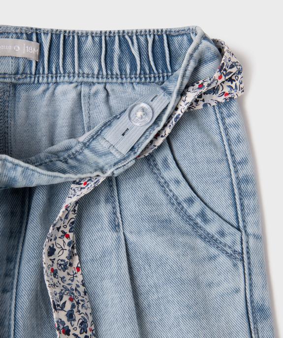 Jean large avec ceinture fantaisie bébé fille - LuluCastagnette vue2 - LULUCASTAGNETTE - GEMO