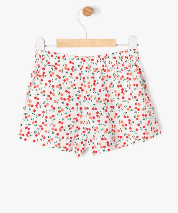 Jupe short fluide imprimé cerises bébé fille vue3 - GEMO 4G BEBE - GEMO