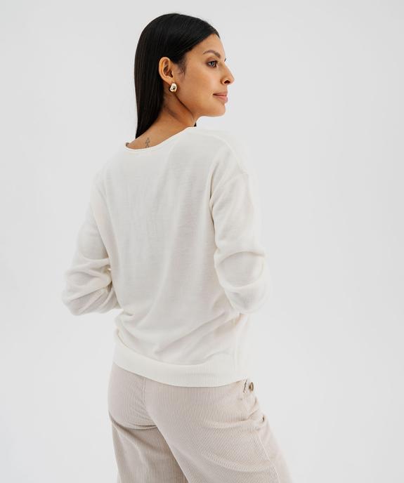 Pull col V en fine maille fluide femme vue3 - GEMO(FEMME PAP) - GEMO