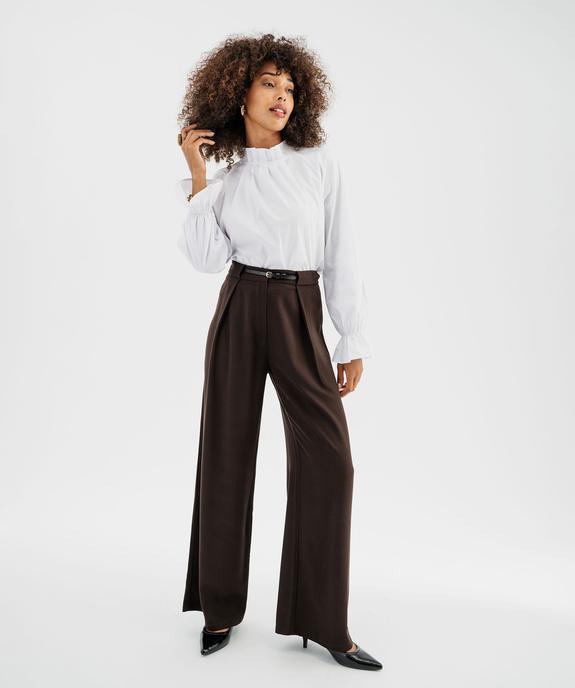 Blouse en coton stretch avec finitions froncées femme vue6 - GEMO(FEMME PAP) - GEMO