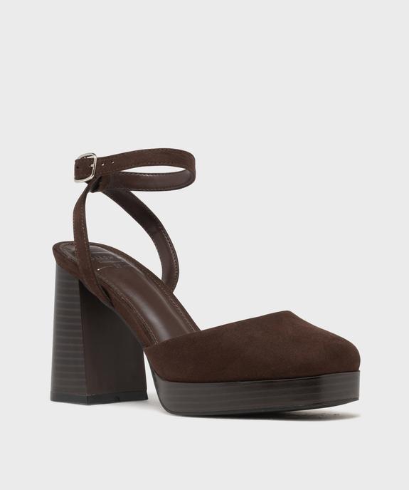 Escarpins plateforme talon carré femme - Follow Me vue4 - FOLLOW ME - GEMO