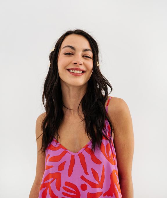 Robe longue et fluide à fines bretelles imprimée femme vue2 - GEMO 4G FEMME - GEMO