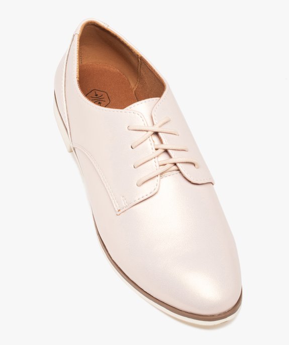 Derbies femme unis dessus brillant avec semelle fine bicolore vue6 - GEMO (CASUAL) - GEMO
