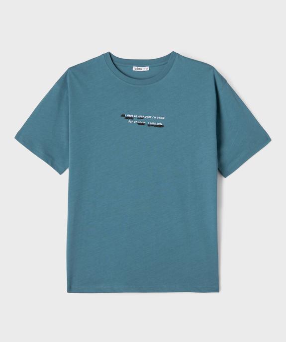 Tee-shirt manches courtes avec inscription poitrine garçon vue1 - GEMO (JUNIOR) - GEMO