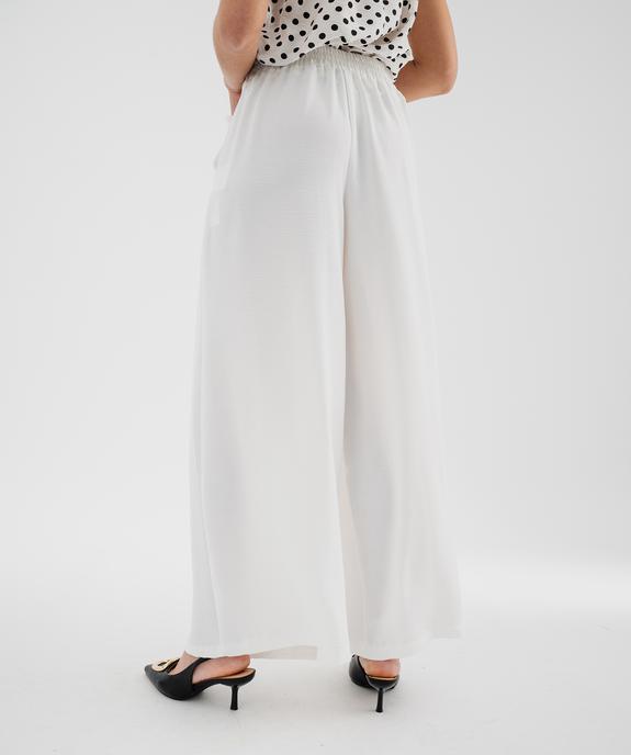 Pantalon large et fluide à taille élastiquée et liens à nouer femme vue5 - GEMO 4G FEMME - GEMO