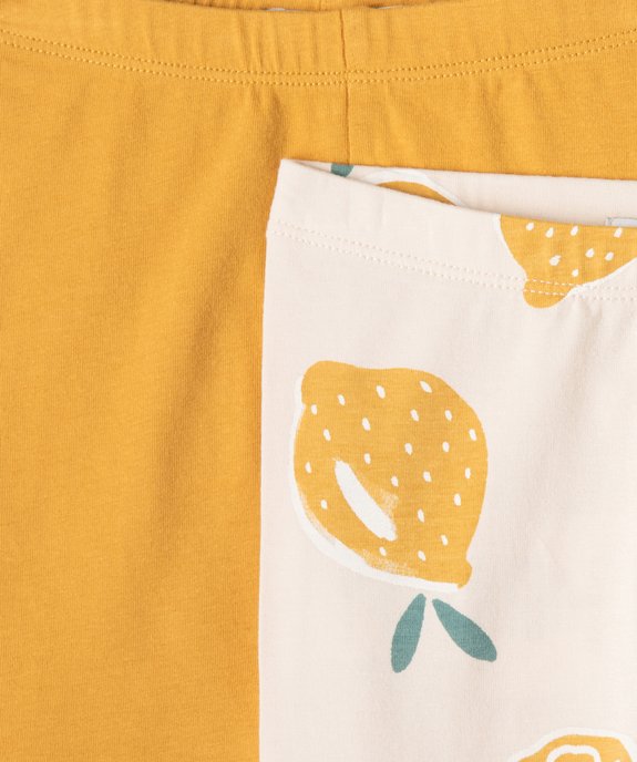 Leggings bébé fille uni et imprimé  (lot de 2) vue2 - GEMO(BEBE DEBT) - GEMO