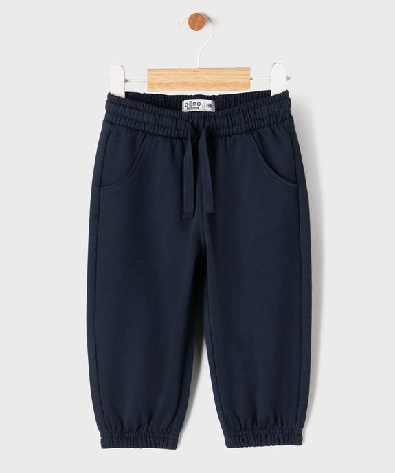 Pantalon de jogging uni avec taille ajustable bébé garçon vue1 - GEMO 4G BEBE - GEMO