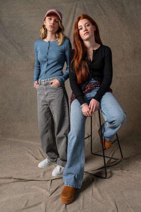 Gilet col rond en maille côtelée fille vue4 - GEMO (JUNIOR) - GEMO