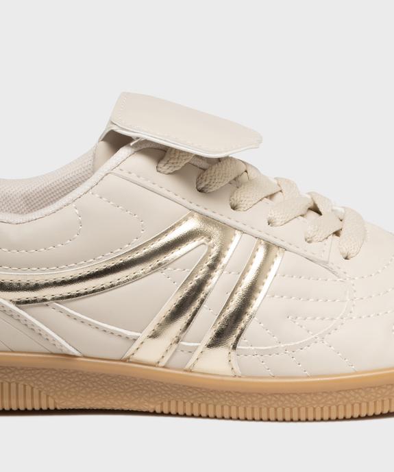 Baskets basses surpiquées à languette rabattue femme vue6 - SANS MARQUE - GEMO