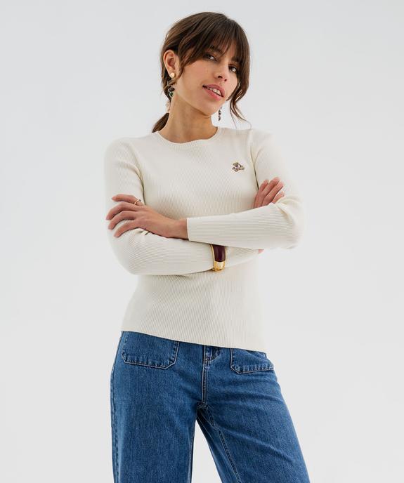 Pull fin en maille côtelée à col rond femme - LuluCastagnette vue2 - LULUCASTAGNETTE - GEMO
