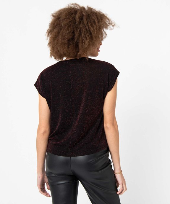 Tee-shirt femme sans manches en maille pailletée vue3 - GEMO(FEMME PAP) - GEMO