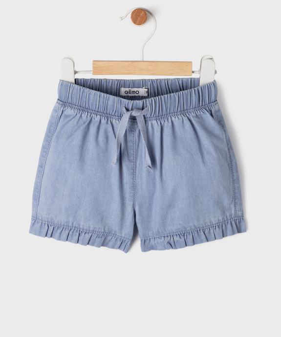 Short en coton fluide à volants avec taille ajustable bébé fille vue1 - GEMO 4G BEBE - GEMO