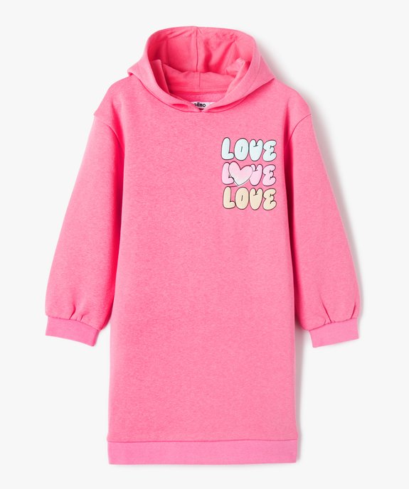 Robe sweat molletonnée à capuche fille  vue2 - GEMO 4G FILLE - GEMO