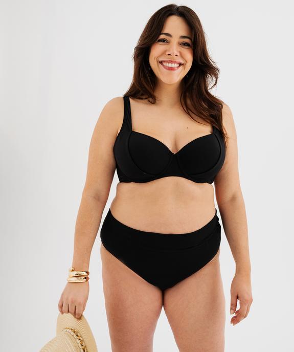 Bas de maillot de bain à ceinture en maille texturé femme grande taille vue4 - GEMO (PLAGE) - GEMO