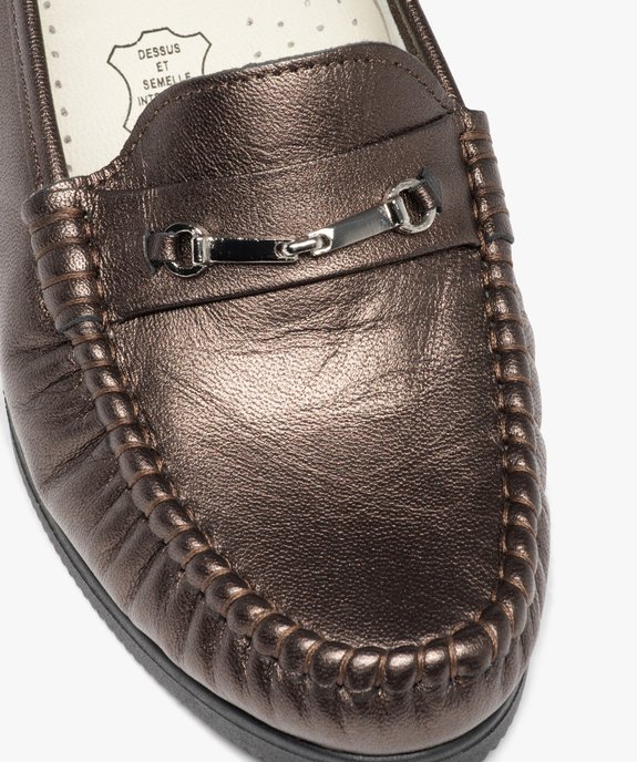 Mocassins femme confort dessus en cuir uni et à talon épais vue6 - G'FLEX - GEMO
