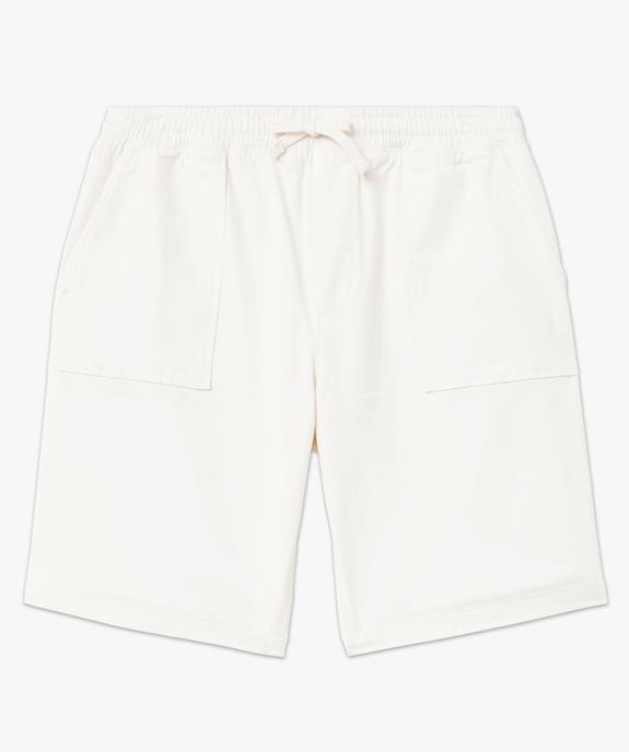 Bermuda en toile uni avec ceinture ajustable homme vue4 - GEMO 4G HOMME - GEMO