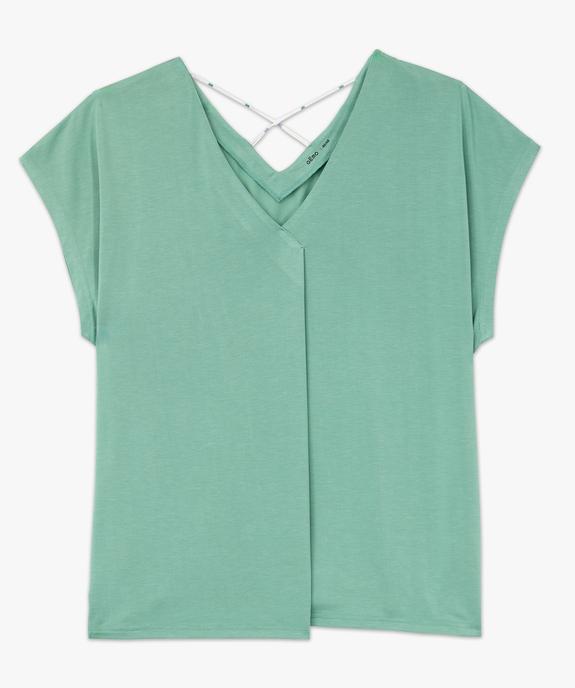 Tee-shirt à manches courtes à double col V femme grande taille vue4 - GEMO 4G GT - GEMO