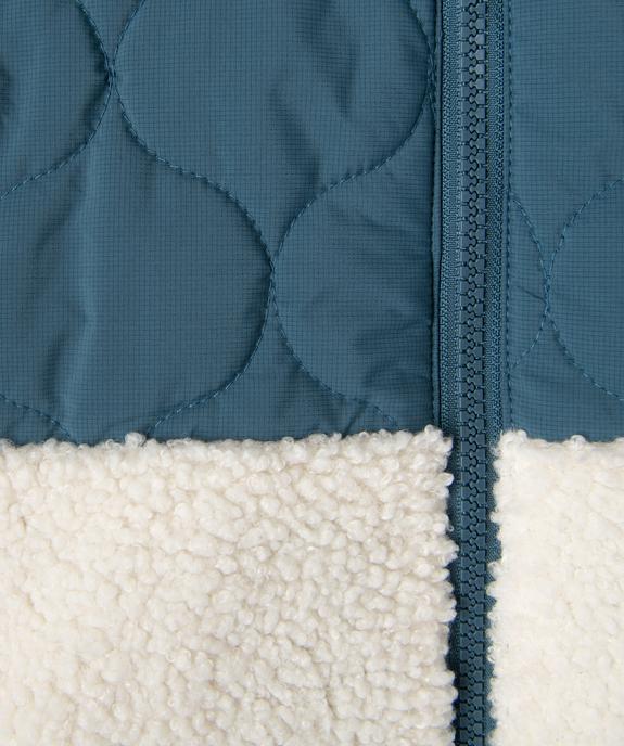 Sweat zippé à capuche bi-matières garçon vue4 - GEMO (JUNIOR) - GEMO