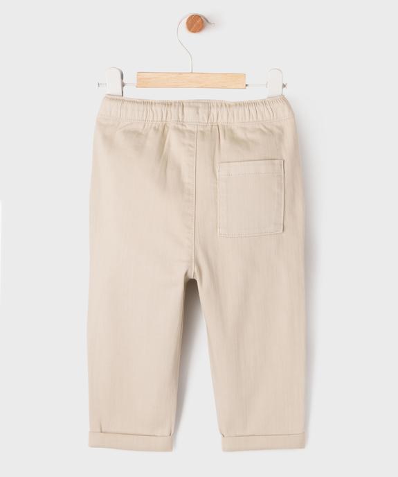 Pantalon chino avec taille ajustable bébé garçon vue4 - GEMO(BEBE DEBT) - GEMO
