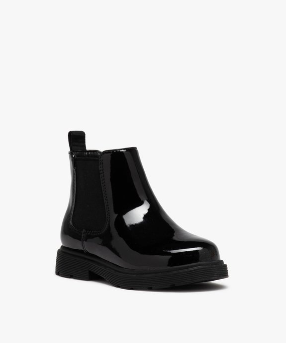 Bottes fille Chelsea vernies à zip vue2 - GEMO (ENFANT) - GEMO