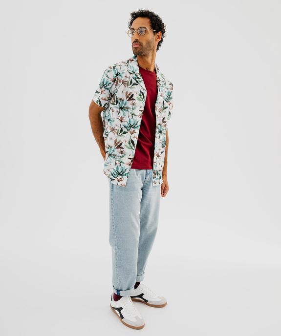 Chemise à manches courtes à motif exotique homme vue4 - GEMO (HOMME) - GEMO