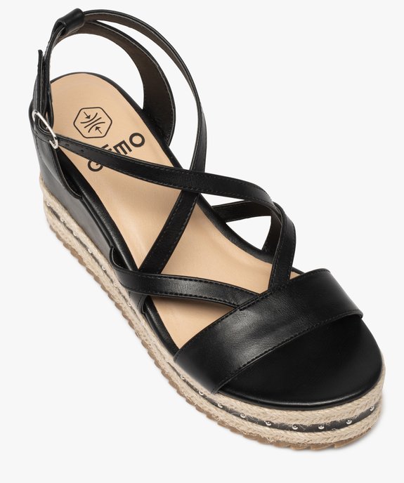 Sandales femme à talon compensé avec clous décoratifs vue5 - GEMO(URBAIN) - GEMO