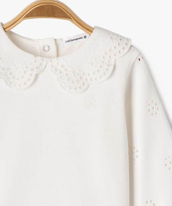 Sweat léger avec détails en broderie anglaise bébé fille - LuluCastagnette vue2 - LULU CASTAGNETTE GEMO FOR GOOD - GEMO