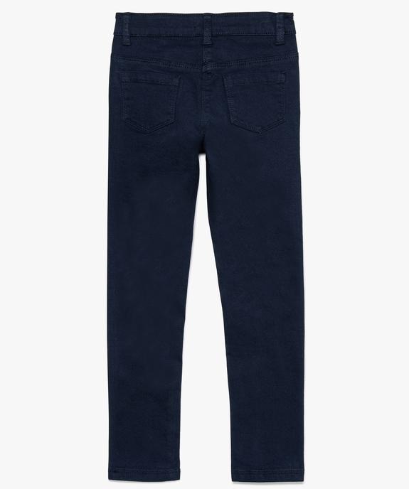 Pantalon fille coupe slim coloris uni à taille réglable vue2 - GEMO (ENFANT) - GEMO