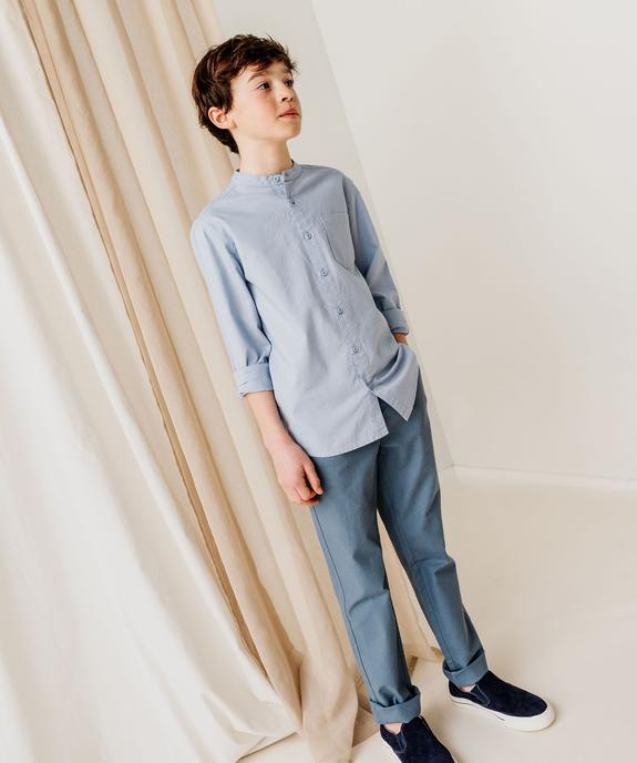Chemise manches longues à col mao en coton lin mélangés garçon vue8 - GEMO (JUNIOR) - GEMO