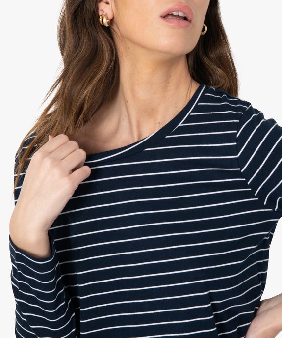 Tee-shirt rayé à manches longues femme vue2 - GEMO (MAILLE) - GEMO