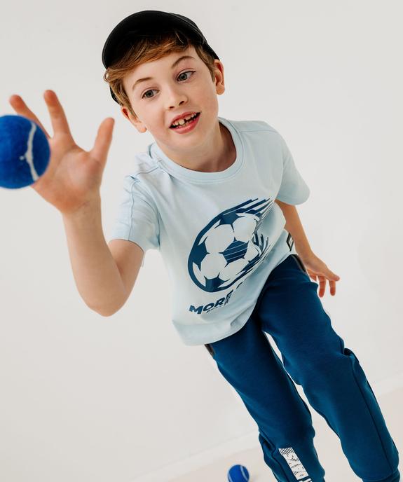 Tee-shirt manches courtes en coton imprimé thème foot garçon vue1 - GEMO 4G GARCON - GEMO