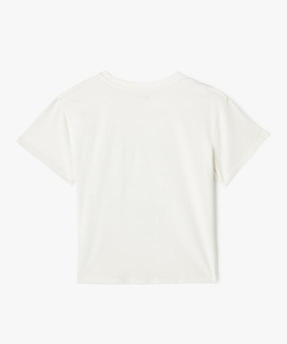 Tee-shirt à manches courtes avec motif poitrine fille vue3 - GEMO 4G FILLE - GEMO
