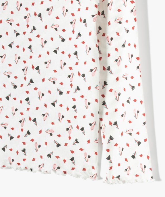 Tee-shirt fille à manches longues et col cheminé motif fleuri vue2 - GEMO (ENFANT) - GEMO