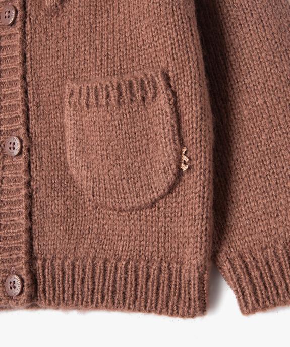 Gilet en maille avec poches bébé fille - LuluCastagnette vue2 - LULUCASTAGNETTE - GEMO