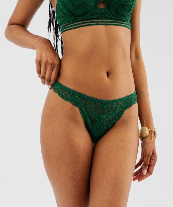 Tanga en dentelle unie femme vue1 - GEMO(HOMWR FEM) - GEMO