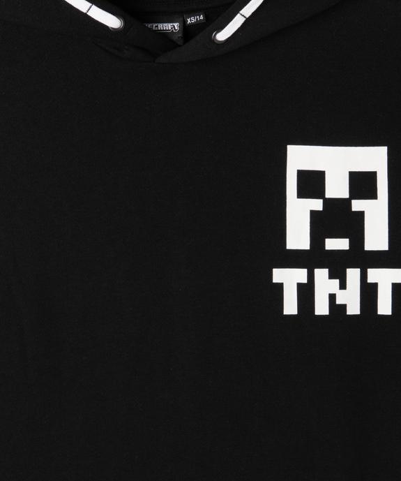 Sweat à capuche avec motif poitrine et dos garçon - Minecraft vue2 - MINECRAFT - GEMO