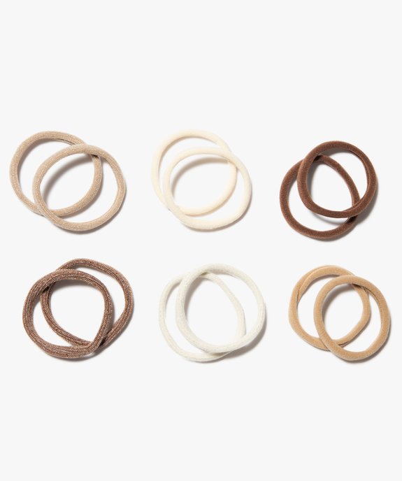 Élastiques à cheveux femme en mousse pailletés  (lot de 12) vue1 - GEMO (ACCESS) - GEMO