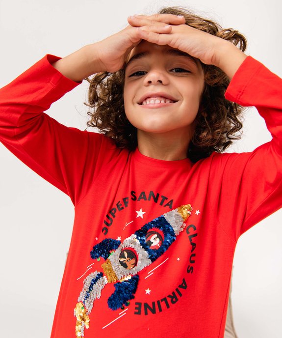 Tee-shirt manches longues sequins garçon vue1 - GEMO (ENFANT) - GEMO