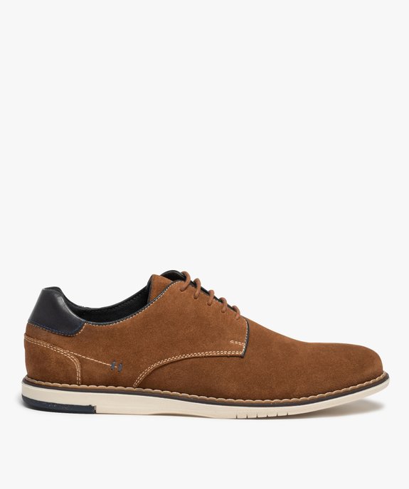 Derbies homme dessus cuir uni et semelle contrastante - GEMO(URBAIN) Derbies homme dessus cuir uni et semelle contrastante vue1 - GEMO(URBAIN) - GEMO