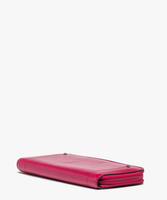 Portefeuille femme zippé en vernis mat avec zip ruban vue2 - GEMO (ACCESS) - GEMO