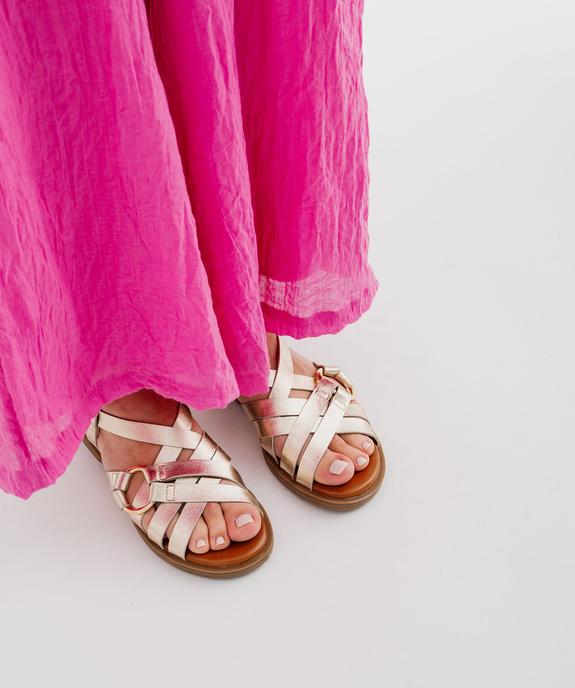 Sandales plates à brides métallisées femme - Follow Me vue7 - FOLLOW ME - GEMO