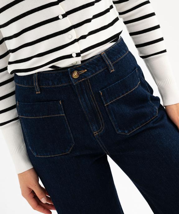 Jean wide leg en coton à poches plaquées femme vue2 - GEMO 4G FEMME - GEMO