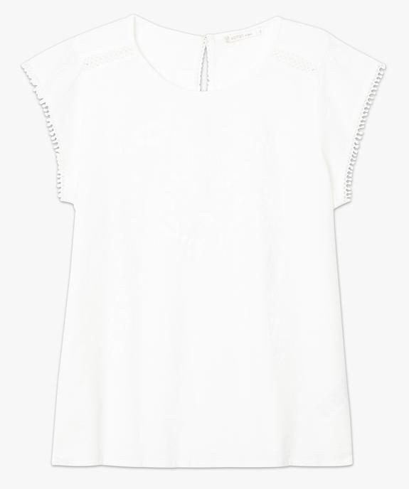 Blouse brodée à manches courtes vue4 - GEMO(FEMME PAP) - GEMO